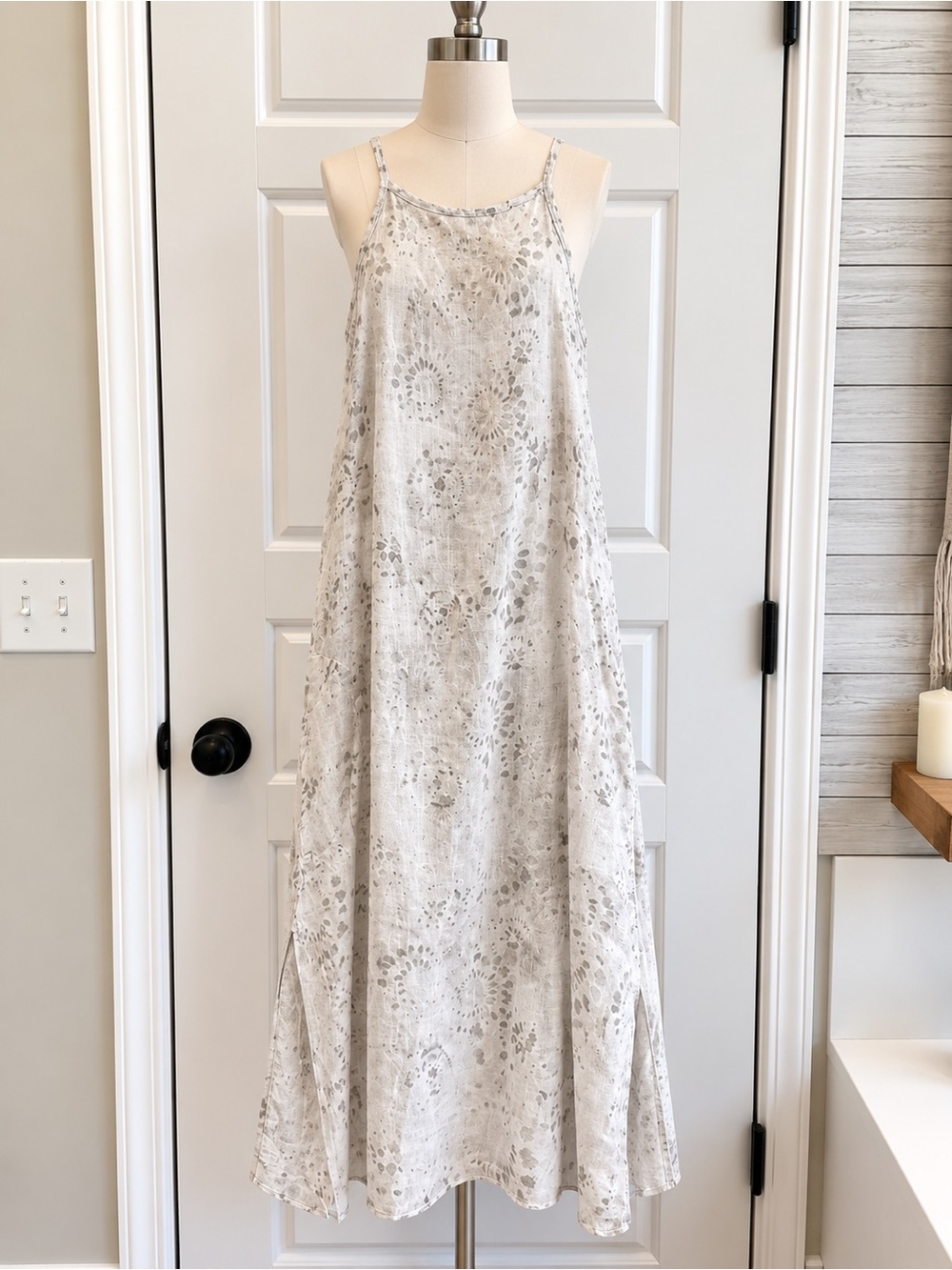 Lungo L'Arno Made in Italy Linen Asymmetrical White Linen Midi Dress Medium